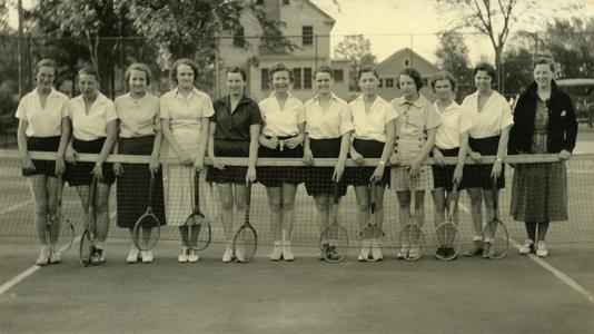 Women's Athletic Association tennis members group photograph