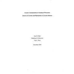 Arsenic contamination in southeast Wisconsin : sources of arsenic and mechanisms of arsenic release