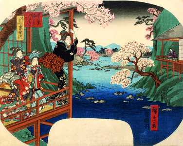 The Yoshino River in the Play Imoseyama, from the series Landscapes with Scenes from Plays