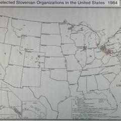 Selected Slovenian organizations in the United States, 1984 : map 1