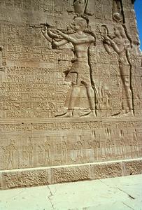 Hieroglyphics on Wall of Luxor Temple