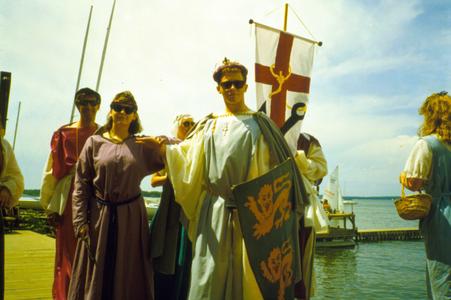 Students in medieval costume, Hoofer's Club regatta