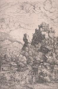 Landscape with a Castle on a Cliff by a River