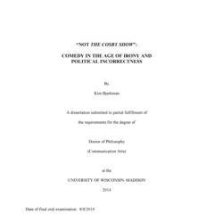 "Not The Cosby Show": Comedy in the Age of Irony and Political Incorrectness