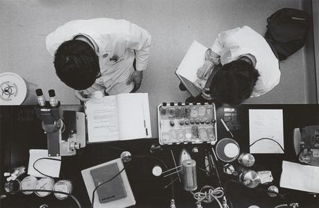 Medical students in laboratory