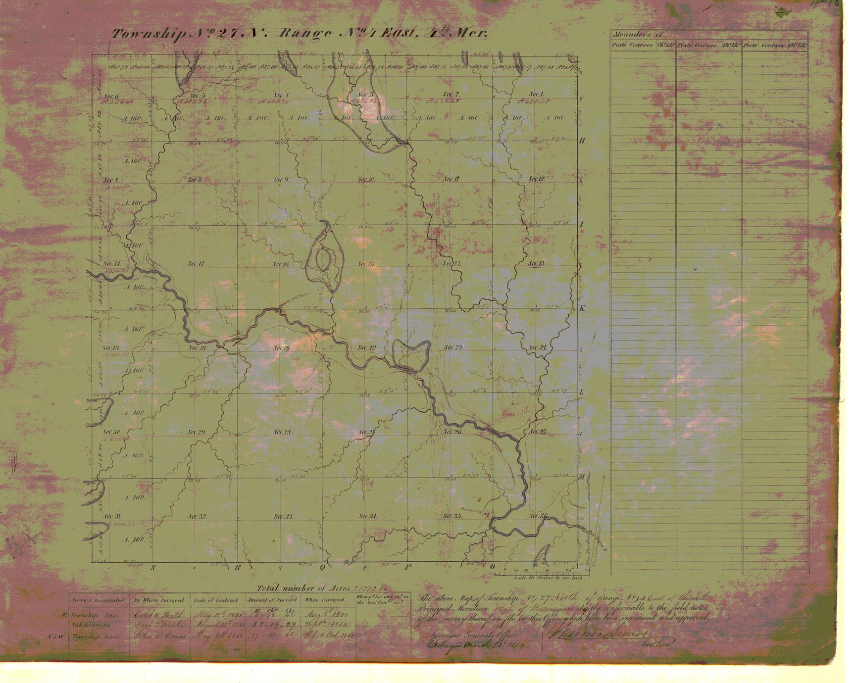 [Public Land Survey System map: Wisconsin Township 27 North, Range 04 East]