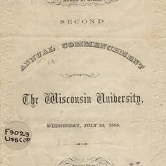 1856 commencement program cover