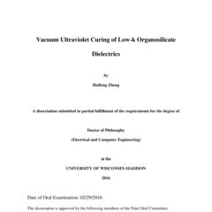 Vacuum Ultraviolet Curing of Low-k Organosilicate Dielectrics