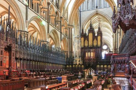 Lincoln Cathedral choir interior from the east