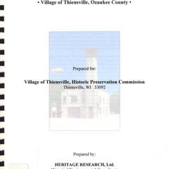 Historical / architectural resources survey, Village of Thiensville, Ozaukee County