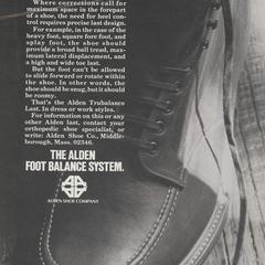 Alden Foot Balance System advertisement