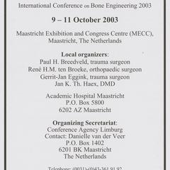 International Conference on Bone Engineering 2003 advertisement