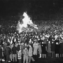 Homecoming bonfire in 1946