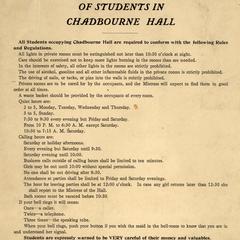 Chadbourne Hall Rules, 1906