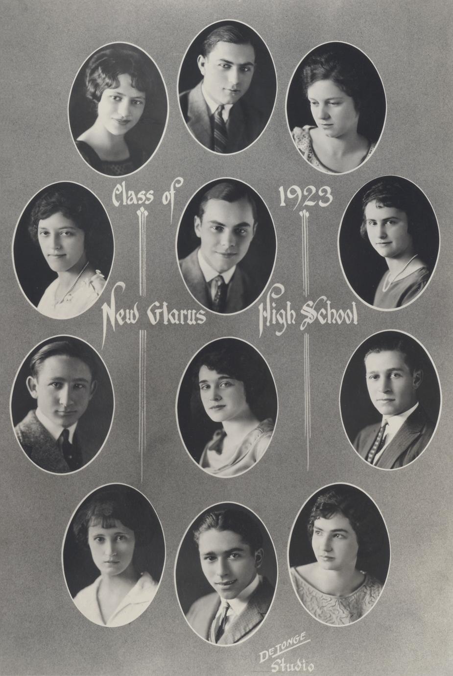 1923 New Glarus High School graduating class