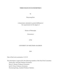 Three Essays on Econometrics