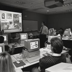 Business school class in computer lab