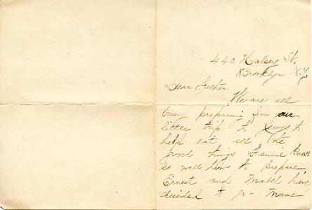 Letter from Harriet to "Father", 1899