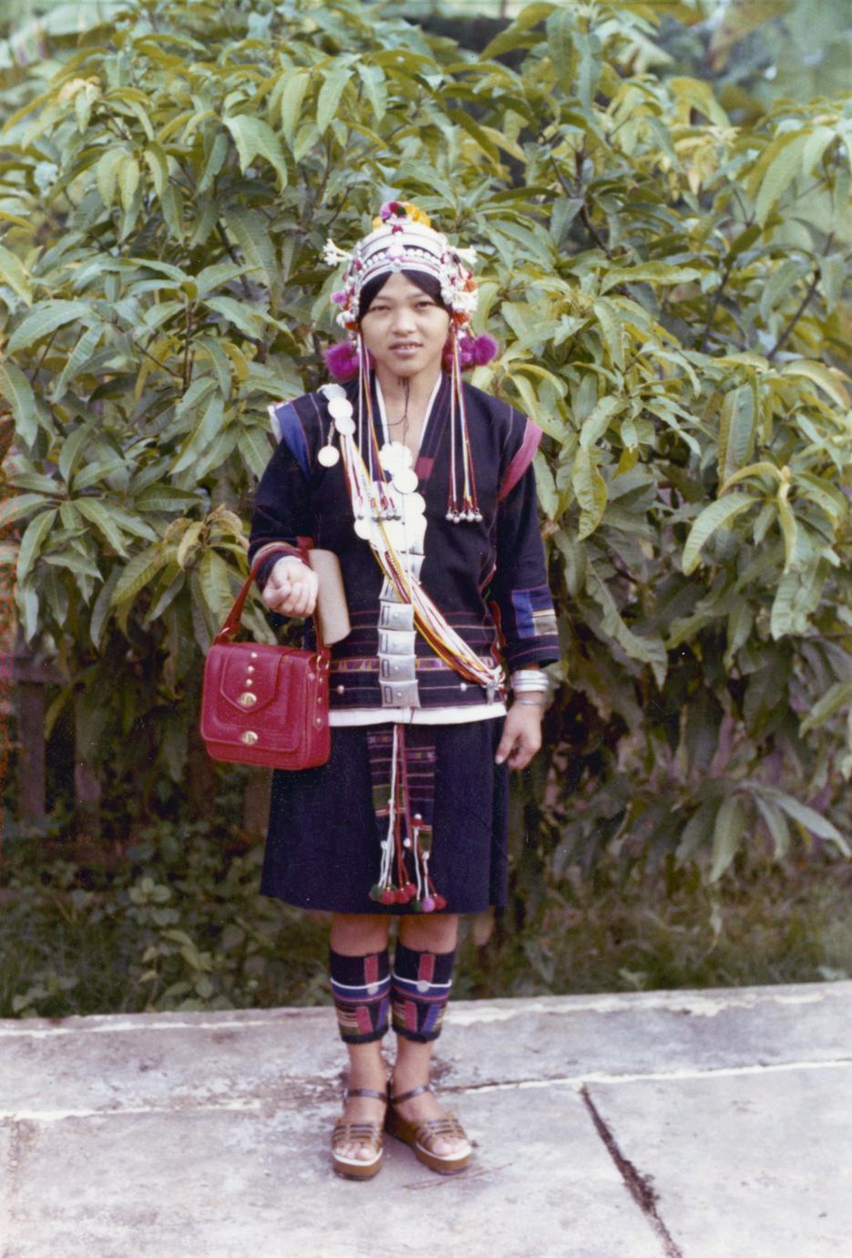 Akha woman in complete traditional dress in Houa Khong Province