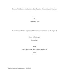 Impact of mindfulness meditation on brain function, connectivity, and structure