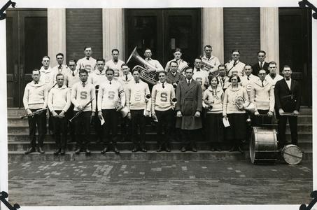 Stout Band group photograph, conductor A. R. Wilson