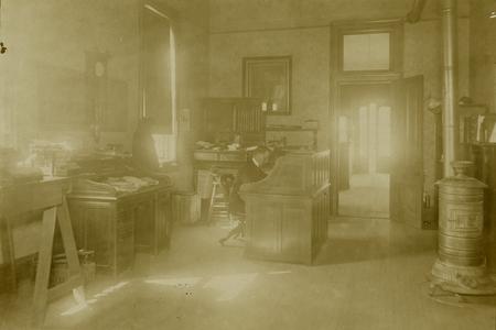 Zalmon G. Simmons’ secretary inside his office