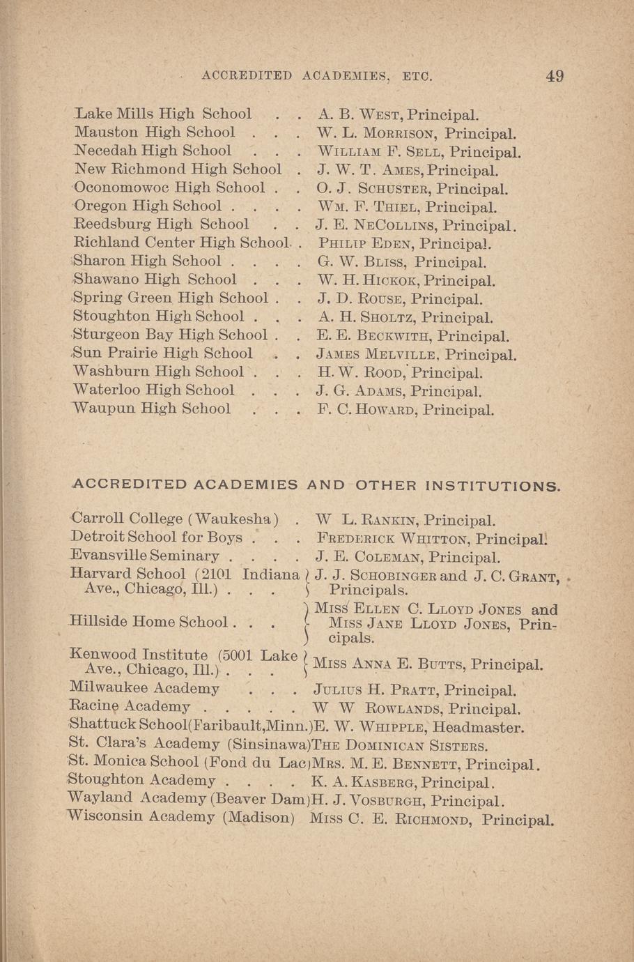 Catalogue of the University of Wisconsin for 189394 1894 Full view