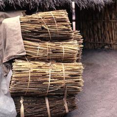 Bundles of Millet Being Stored as Food for a Family
