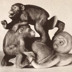Sculpted Playing Monkeys