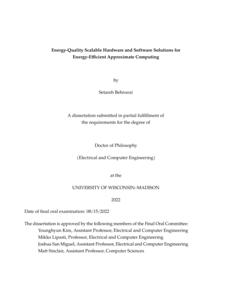 Energy-Quality Scalable Hardware and Software Solutions for Energy-Efficient Approximate Computing
