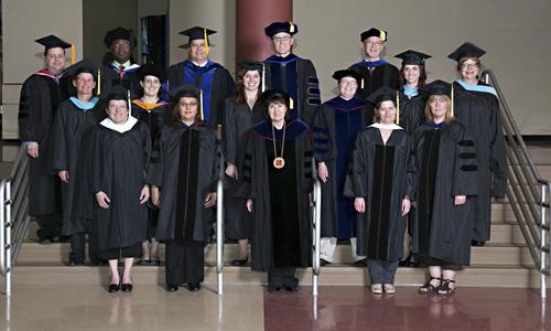 Faculty and staff at commencement, University of Wisconsin--Marshfield/Wood County, 2014