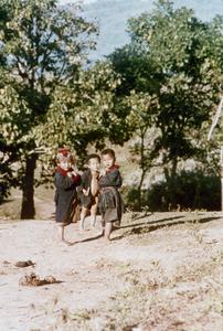 Three Yao children in the village of Houei Lai in Houa Khong Province