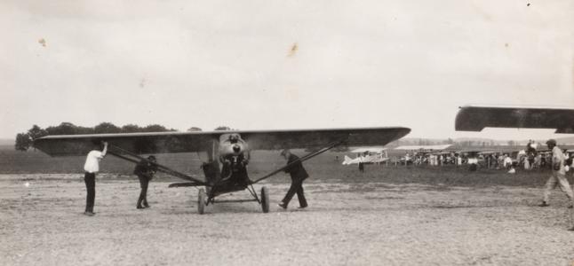 Lindbergh airplane at Pennco Field, Madison