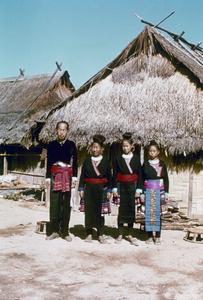 A Blue Hmong (Hmong Njua) family in Houa Khong Province