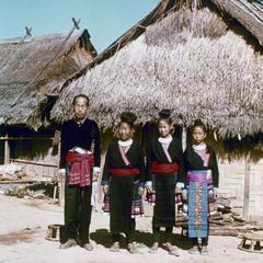 A Blue Hmong (Hmong Njua) family in Houa Khong Province