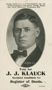 J. J. Klauck, Socialist Party candidate