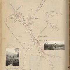 "Sketch map of Rillito" (drawn by AL with 3 inset photos), Colorado River Delta, Baja California, Mexico, 1922