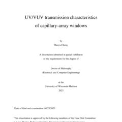 UV/VUV transmission characteristics of capillary-array windows
