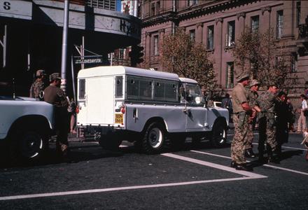 Paddy Wagon of Riot Police Outside Johannesburg City Hall Following Anti-Republic Day Rally in May 1981