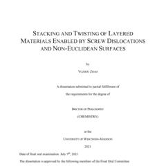 STACKING AND TWISTING OF LAYERED MATERIALS ENABLED BY SCREW DISLOCATIONS AND NON-EUCLIDEAN SURFACES
