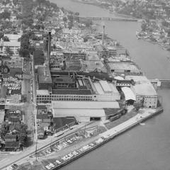 Aerial view of Hamilton Manufacturing Company main plant looking northeast