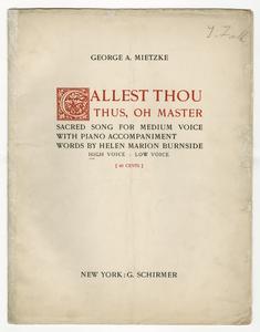 Callest thou thus, oh master