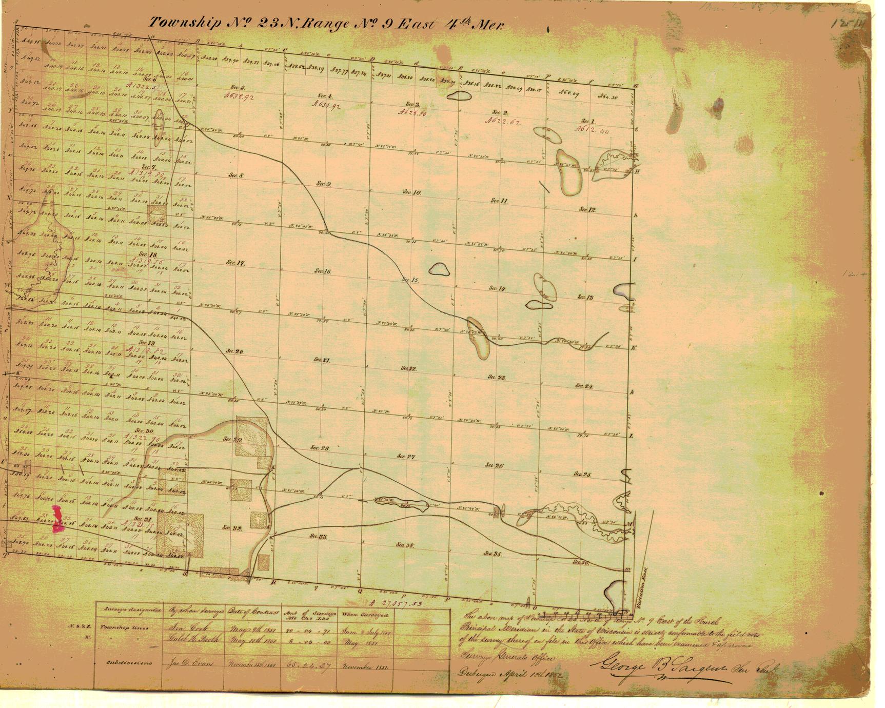 [Public Land Survey System map: Wisconsin Township 23 North, Range 09 East]