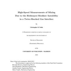 High-Speed Measurements of Mixing Due to the Richtmyer-Meshkov Instability in a Twice-Shocked Gas Interface