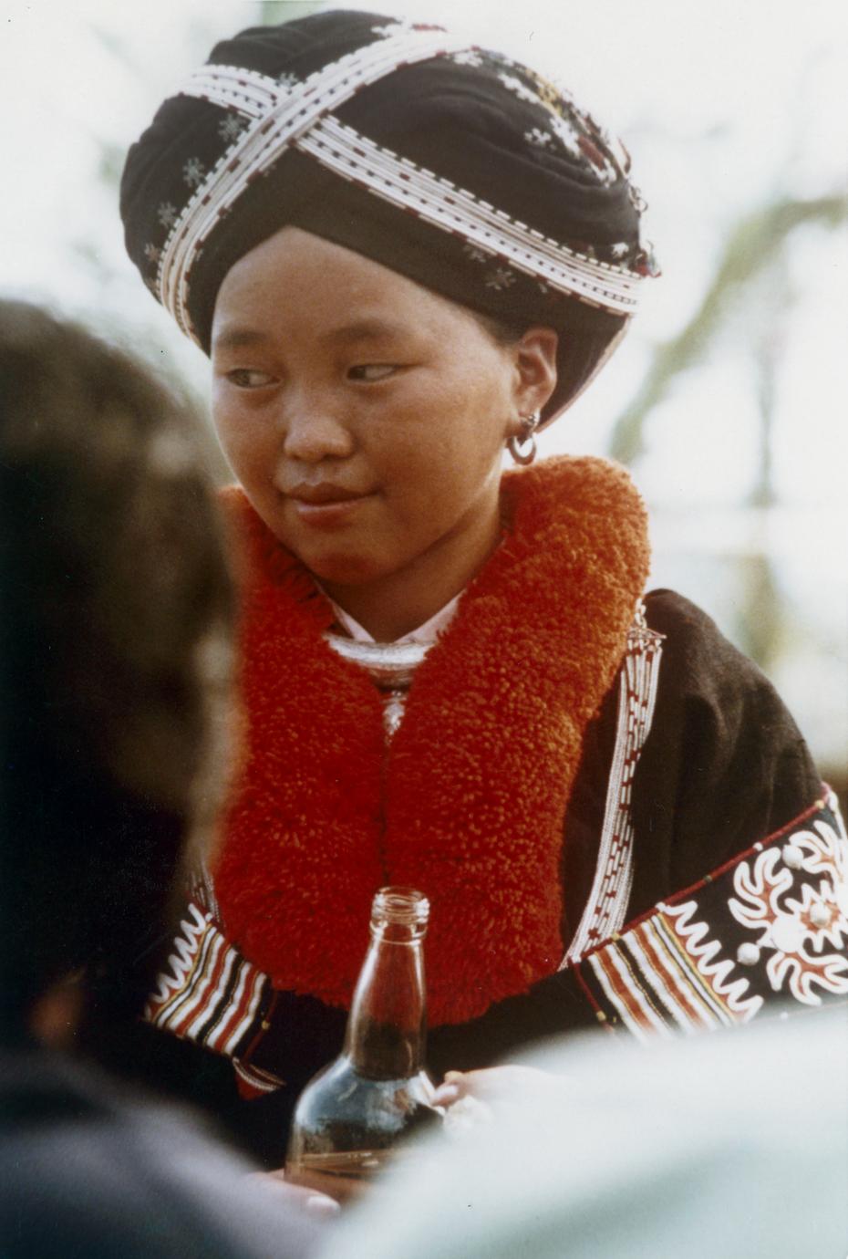 A Yao (Iu Mien) girl at the town of Nam Kheung in Houa Khong Province