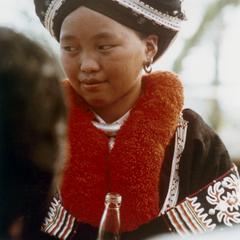A Yao (Iu Mien) girl at the town of Nam Kheung in Houa Khong Province