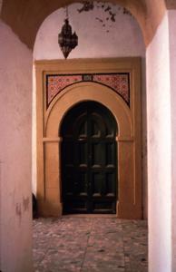 Turkish-Style Door and Lamp at Side Entrance to Serai al-Hamra