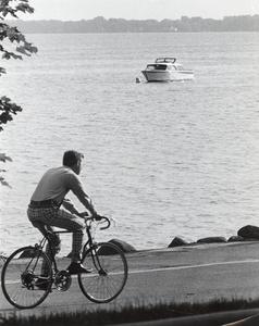 Bicycling along Lake Mendota