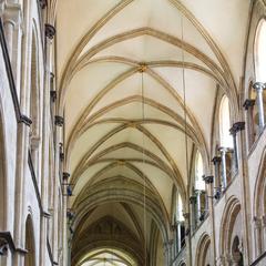 Chichester Cathedral interior nave vaulting