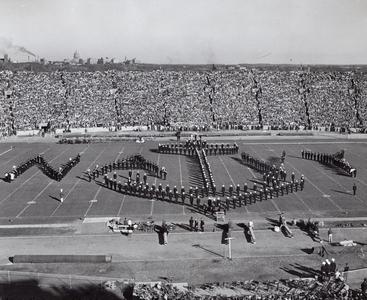 Band spelling out "Navy"